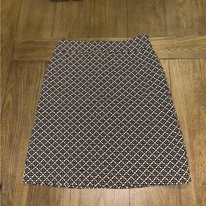 Ann Taylor Black and White Geometric Pencil Skirt